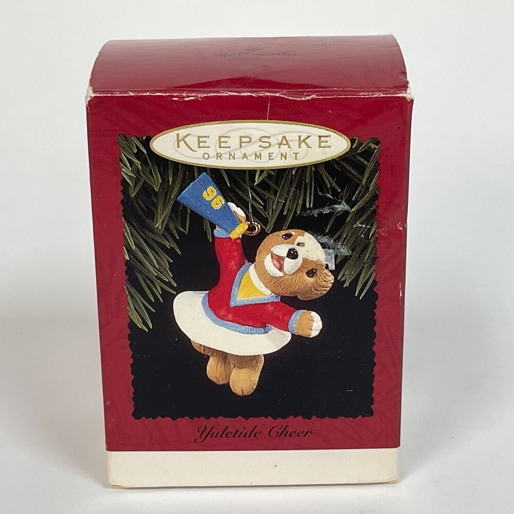 Hallmark Keepsake Yuletide Cheer Cheerleader Christmas Tree Ornament 1996‎